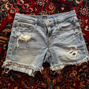 Gap denim shorts ~ raw edge, cuffed